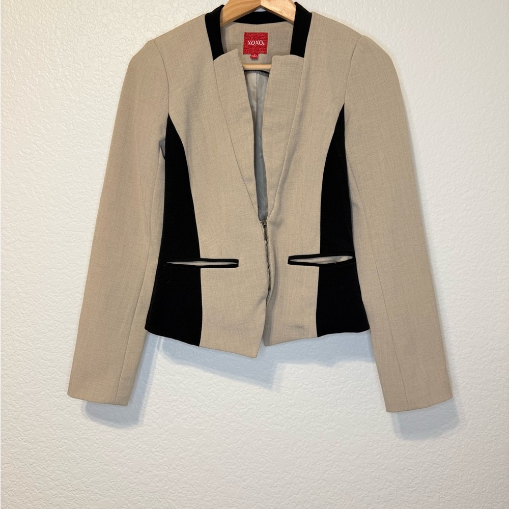 XOXO Beige and Black Women's Blazer